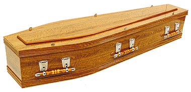 Single Raised Lid Country Oak coffin